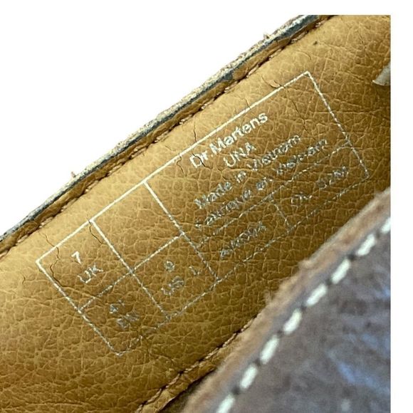 Dr Martens Una Brown Leather Chunky Heel Platform Clog Mule Shoe Sz 9 - Picture 9 of 16